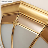 Classic Glass And Brass Ceiling Mount Light Fixture