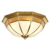 Classic Glass And Brass Ceiling Mount Light Fixture 3 /