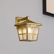 Classic Gold Wall Mount Light With Single Bulb - Traditional Trapezoid Metal Lighting Fixture