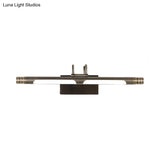 Classic Metal Led Bathroom Sconce In Bronze: White/Warm Light 21/26 W