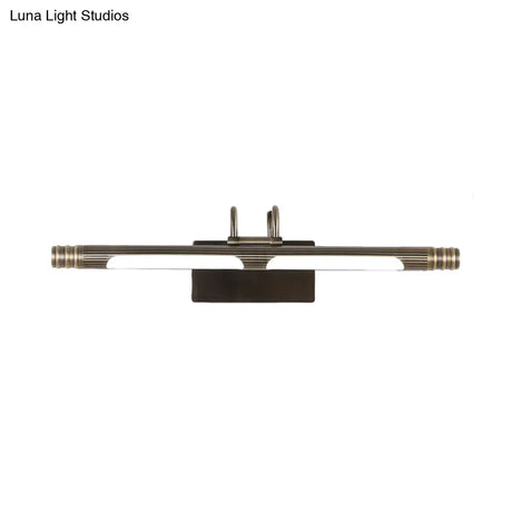 Classic Metal Led Bathroom Sconce In Bronze: White/Warm Light 21/26 W