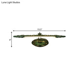 Classic Metal Led Bathroom Sconce Lamp - Green Elongated Vanity Light Fixture 19.5/23.5/26 Wide