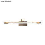 Classic Metal Led Bathroom Vanity Light In White/Warm With Bronze/Brass Sconce Available 3 Sizes