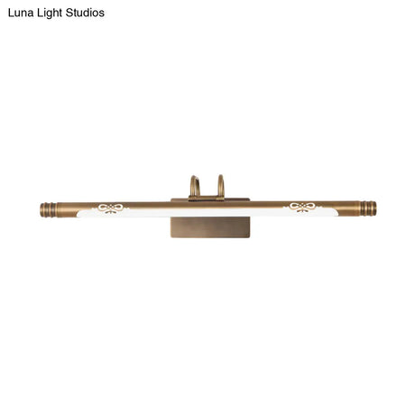 Classic Metal Led Bathroom Vanity Light In White/Warm With Bronze/Brass Sconce Available 3 Sizes