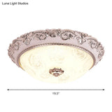 Classic Milk Glass Silver Led Flush Mount Ceiling Light 16’/19.5’ – Dome Hallway Lighting