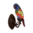 Classic Parrot Stained Glass Wall Light - Single-Bulb Fixture For Living Room Red