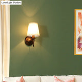 Classic Wall Bucket Light: Fabric Fixture Dark Coffee - Living Room