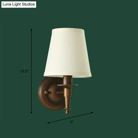 Classic Wall Bucket Light: Fabric Fixture Dark Coffee - Living Room