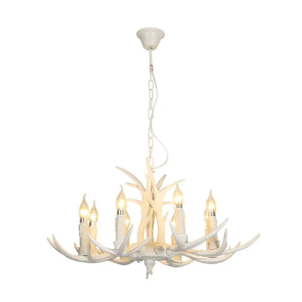 Classic White Deer Horn Resin Chandelier Pendant Light For Living Room 8 /