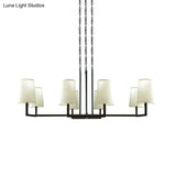 Classic White Hanging Chandelier With 6 Bulbs For Living Room Lighting