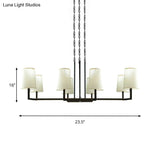 Classic White Hanging Chandelier With 6 Bulbs For Living Room Lighting