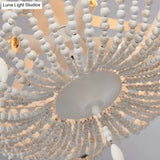 Classic White Wood Bowl Flush Mount Light For Corridors And Ceilings
