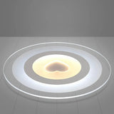 Clear Acrylic Led Flush Mount Fixture For Ultra-Thin Living Room Lighting / 16.5 Inner Warm Outer