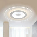 Clear Acrylic Led Flush Mount Fixture For Ultra-Thin Living Room Lighting / 16.5 Warm