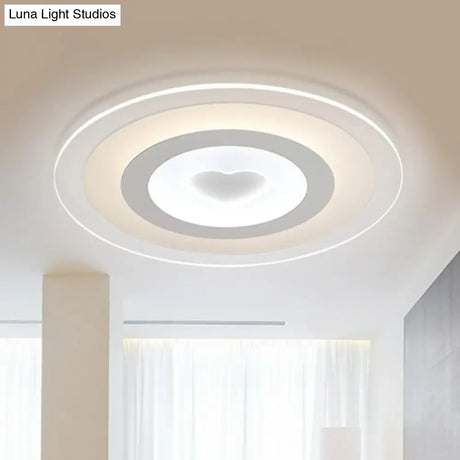 Clear Acrylic Ultra-Thin Flush Mount Ceiling Light - Simple Led Fixture For Living Room / 16.5 Warm