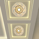 Clear Crystal Floral Led Flush Mount Ceiling Light For Entryway / Warm
