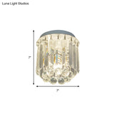 Clear Crystal Flush Mount Ceiling Light In White For Luxurious Foyer Décor