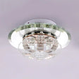 Clear Crystal Flush Mount Ceiling Light - Round Fixture / Warm