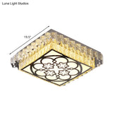 Clear Crystal Led Bedroom Flushmount Ceiling Light