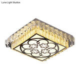 Clear Crystal Led Bedroom Flushmount Ceiling Light