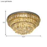 Clear Crystal Led Ceiling Light With Stainless Steel Finish