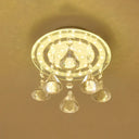 Clear Crystal Led Flush Mount Ceiling Lamp For Hallways