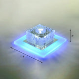 Clear Crystal Led Flush Mount Ceiling Light For Hallways And Corridors / 8’ Blue