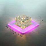 Clear Crystal Led Flush Mount Ceiling Light For Hallways And Corridors / 8’ Purple