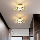 Clear Crystal Led Star Flush Mount Ceiling Light - Contemporary Design For Corridors 6.5/10 Width