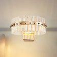Clear Crystal Led Wall Lamp - Contemporary Style Gold Finish For Bedroom Lighting