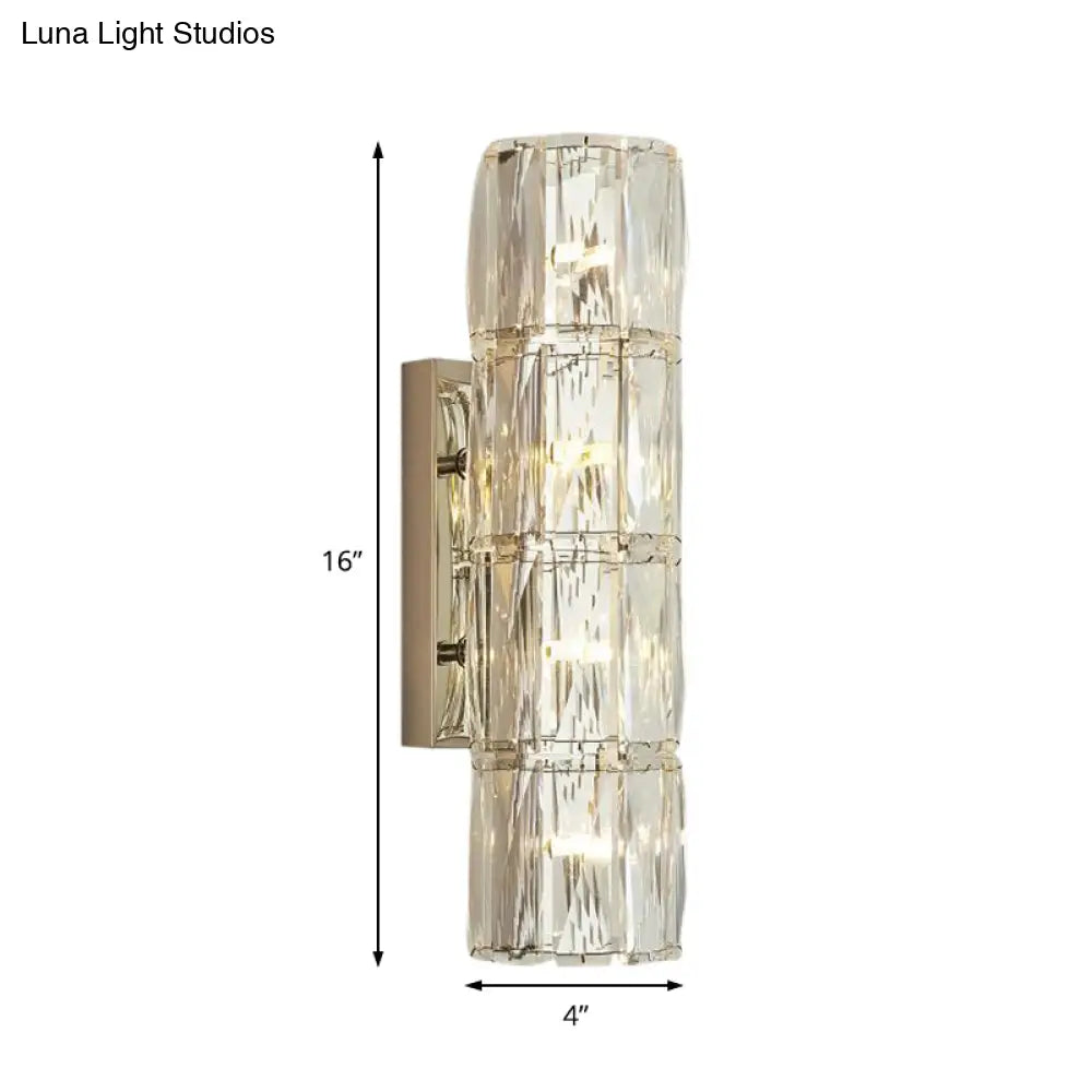 Clear Crystal Linear Wall Light Fixture - Modernist 2/3/4 Lights Sconce For Dining Room