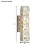 Clear Crystal Linear Wall Light Fixture - Modernist 2/3/4 Lights Sconce For Dining Room