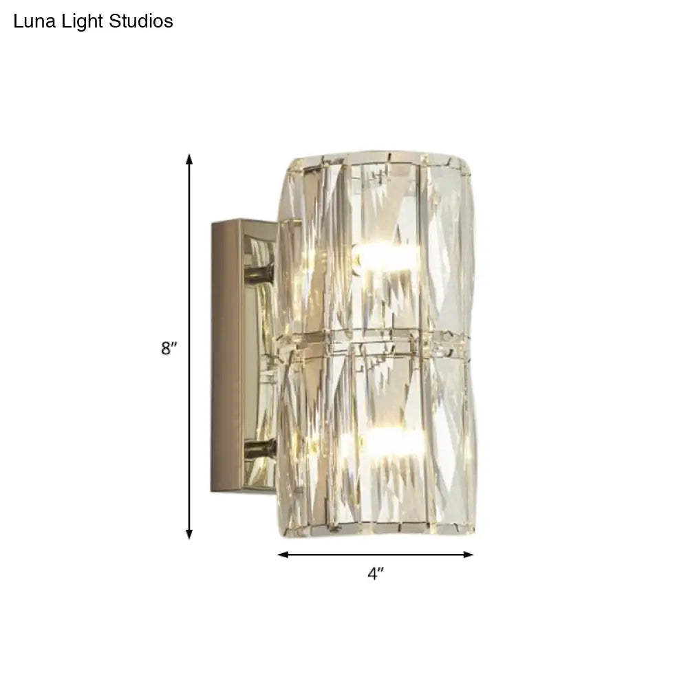 Clear Crystal Linear Wall Light Fixture - Modernist 2/3/4 Lights Sconce For Dining Room