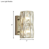 Clear Crystal Linear Wall Light Fixture - Modernist 2/3/4 Lights Sconce For Dining Room