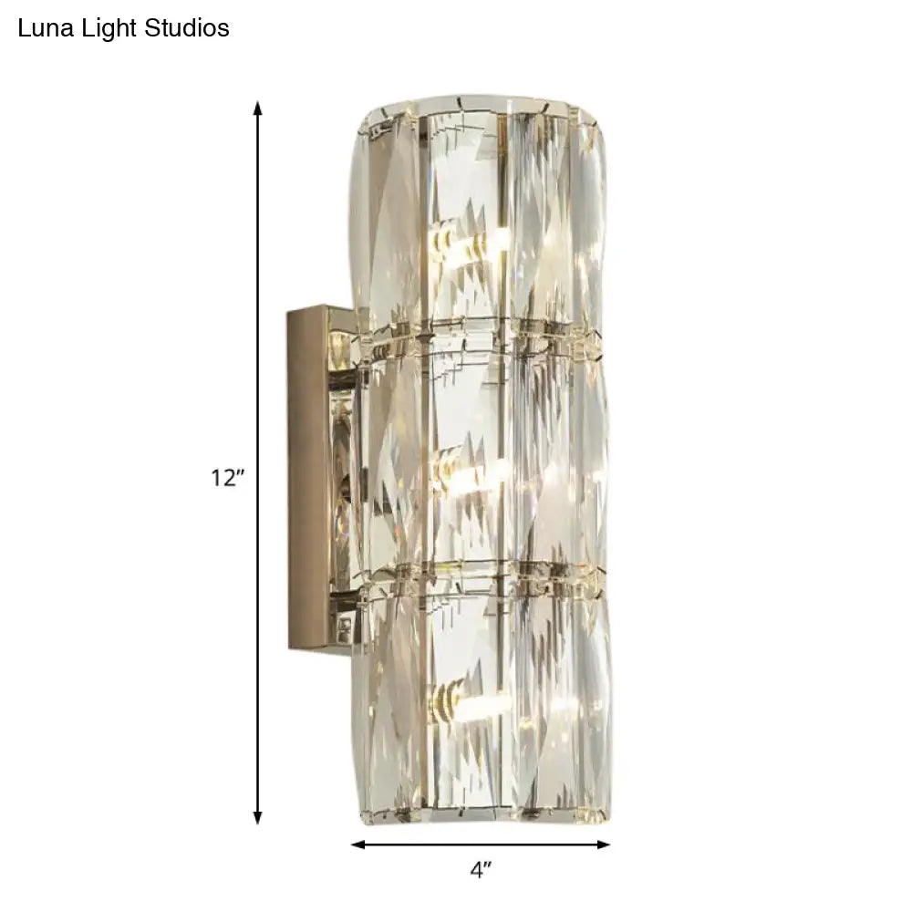 Clear Crystal Linear Wall Light Fixture - Modernist 2/3/4 Lights Sconce For Dining Room