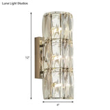 Clear Crystal Linear Wall Light Fixture - Modernist 2/3/4 Lights Sconce For Dining Room