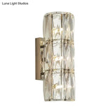 Clear Crystal Linear Wall Light Fixture - Modernist 2/3/4 Lights Sconce For Dining Room