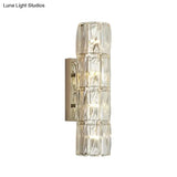 Clear Crystal Linear Wall Light Fixture - Modernist 2/3/4 Lights Sconce For Dining Room