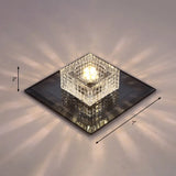 Clear Crystal Passage Led Flush Mount Ceiling Light - Simple & Sleek Design Black / Warm