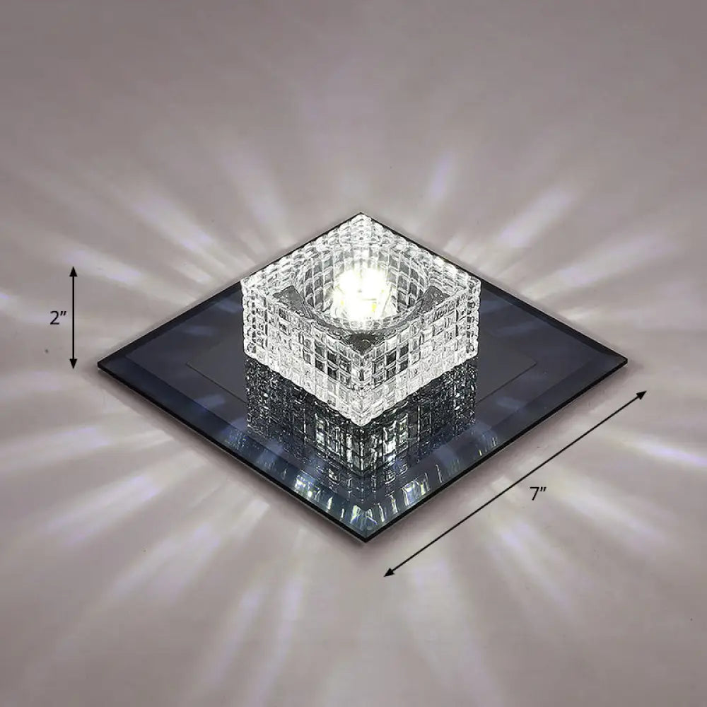 Clear Crystal Passage Led Flush Mount Ceiling Light - Simple & Sleek Design Black / White