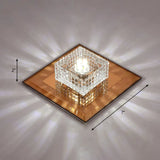 Clear Crystal Passage Led Flush Mount Ceiling Light - Simple & Sleek Design Tan / White