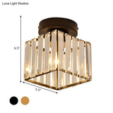 Clear Crystal Semi Flush Mount Modern Ceiling Light For Hallway