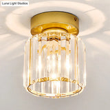 Clear Crystal Semi Flush Mount Modern Ceiling Light For Hallway