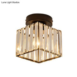 Clear Crystal Semi Flush Mount Modern Ceiling Light For Hallway