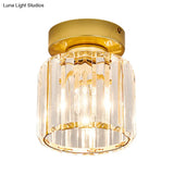Clear Crystal Semi Flush Mount Modern Ceiling Light For Hallway