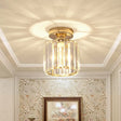 Clear Crystal Semi Flush Mount Modern Ceiling Light For Hallway Gold / 5