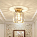 Clear Crystal Semi Flush Mount Modern Ceiling Light For Hallway Gold / 5