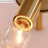 Clear Crystal Suspension Lamp: Modern 4-Light Brass Chandelier