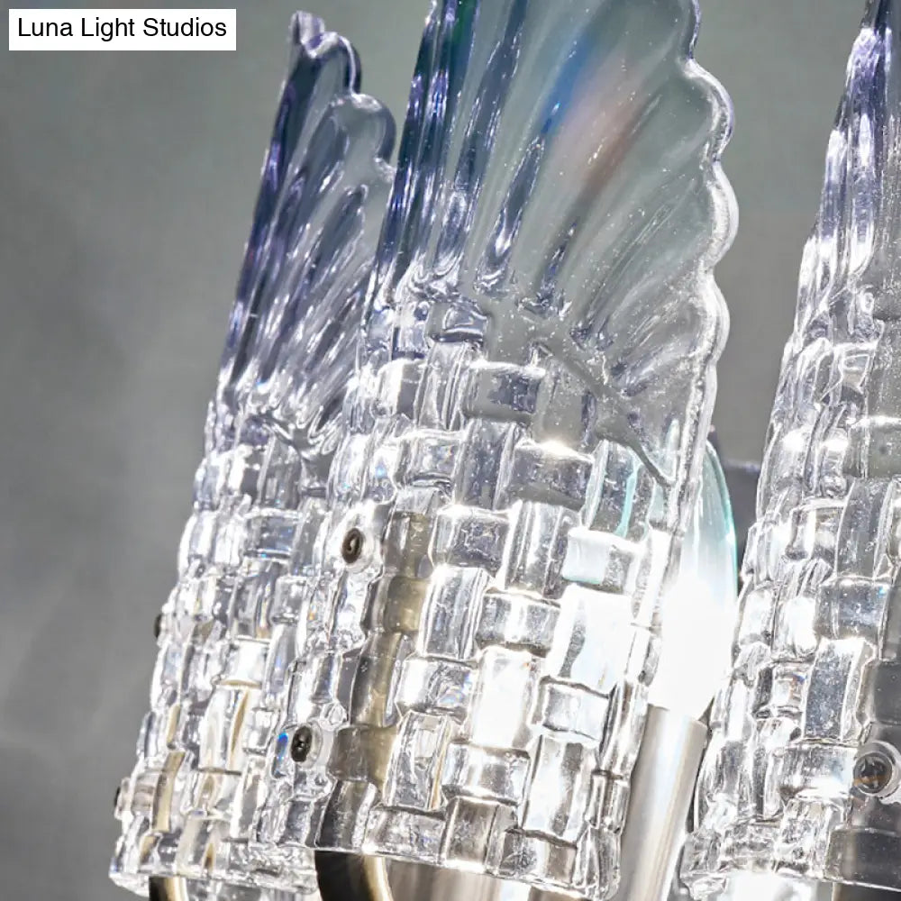 Clear Crystal Wall Sconce - Modern 2-Light Fixture For Living Room