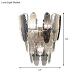 Clear Crystal Wall Sconce With Three Tapered Lights - Modern Mount Fixture